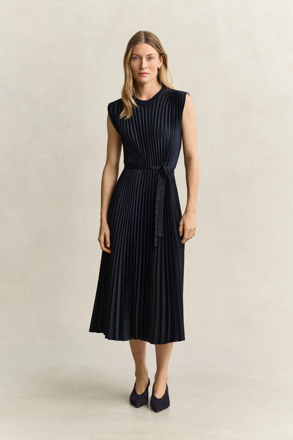 Belted Pleated Dress
