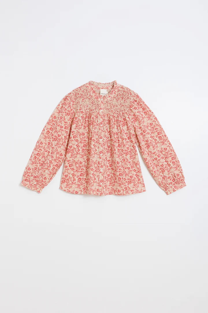Smocked Embroidery Shirt