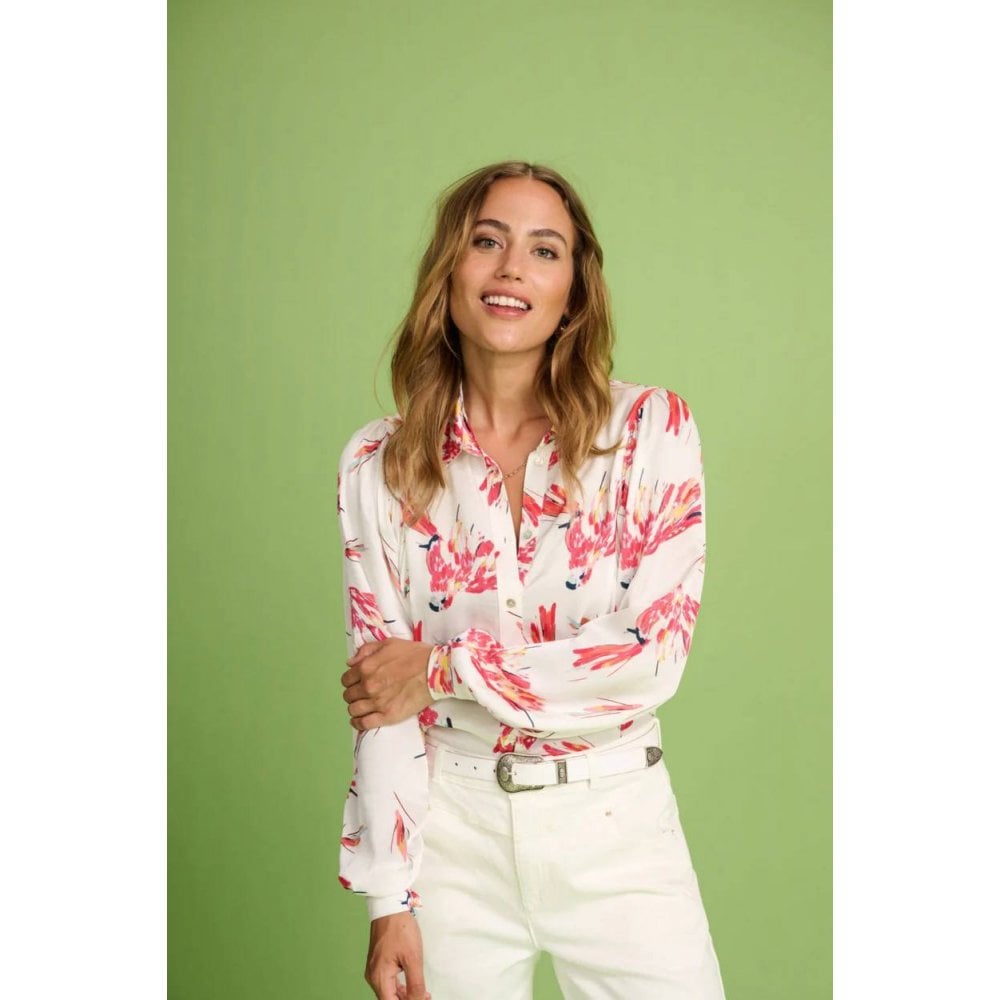 Pom Amsterdam Parrots Ecru Blouse